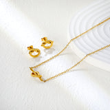 Knotting Set Gold Earrings: 16.8*8.6mm Pendant: 16.8*8.6mm0.35 Cross Link Chain 42+5cm+6mm Round Tail Plaque
