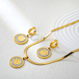 Round Cake Portrait Set Gold Earrings: 20.2mm Pendant: 20.2mm3.2 Push Dense Chain 42+5cm