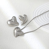 Love Set Steel/Gold/Mixed Earrings: 27*27.3mm Pendant: 27*27.3mm 1.6 Round Snake Chain 43+5cm+6mm Round Tail Tag