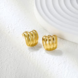 Fist Shaped Stud Earrings Gold