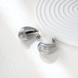 Vertical Drop Oval Earrings 15.6*28.7mm/17*30mm Steel Color/Gold Color