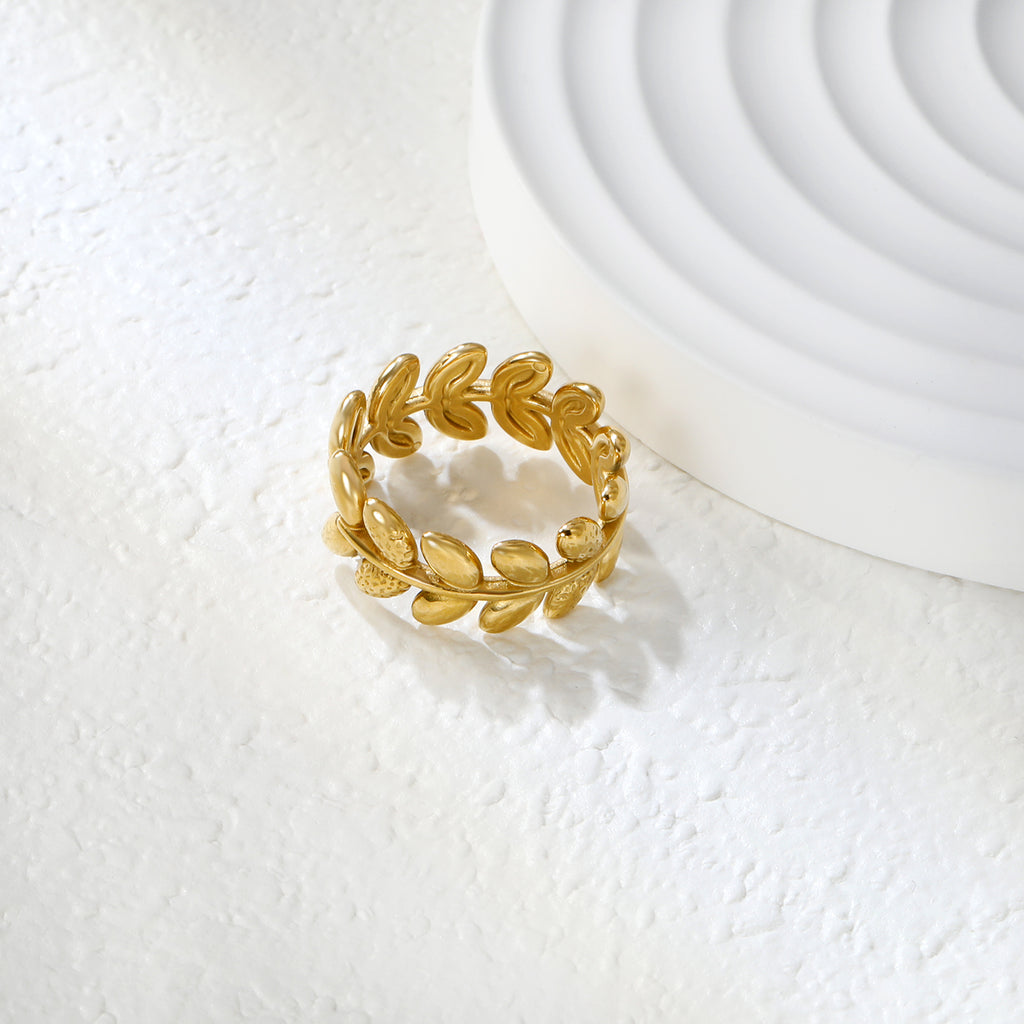 Open-end ring 8.8mm high Steel/gold color