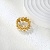 Open-end ring 8.8mm high Steel/gold color