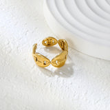 Golden Oval Link SS Open Ring (Minimalist Design)