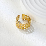 Golden Chain Link Stainless Steel Open Ring