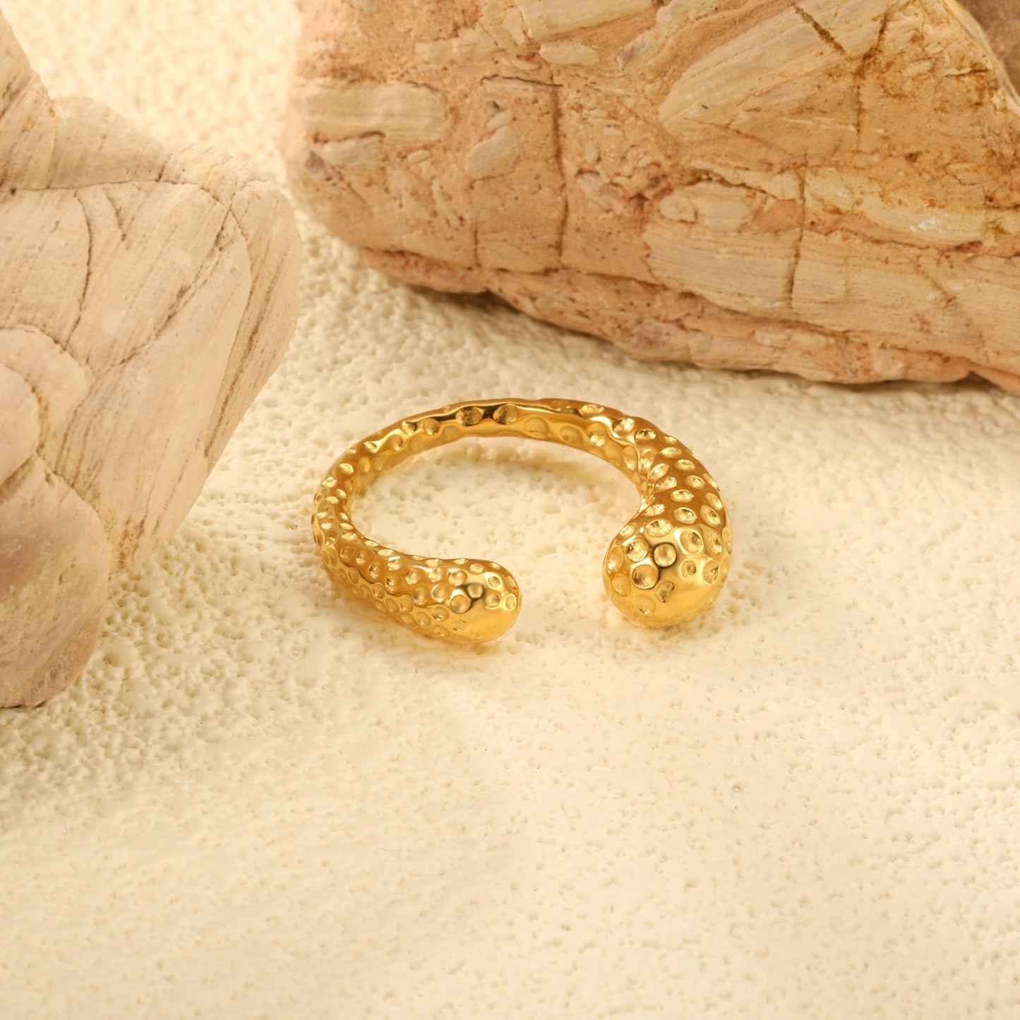 H7mm pitted ring, gold color asonjewelry