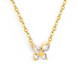 8.8*9.1mm Butterfly Sticky White Diamonds Pendant 0.35 Cross Necklace 45+5cm+6mm Round Plaque Necklace Steel/Gold Large Size 12mm White Diamonds