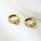 4.8*6.4-6.8mm teardrop shaped three claw white zirconium earrings 2.2-2.5*inner diameter 10-11mm steel color/golden color