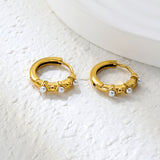 3.2*11.4mm diamond-shaped sticky imitation white Czech diamonds/pearl earrings 2.2*10mm inner diameter earrings gold color