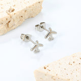 8.2*8.1mm airplane regular pin earrings steel/golden