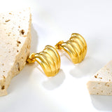 Fist Shaped Stud Earrings Gold