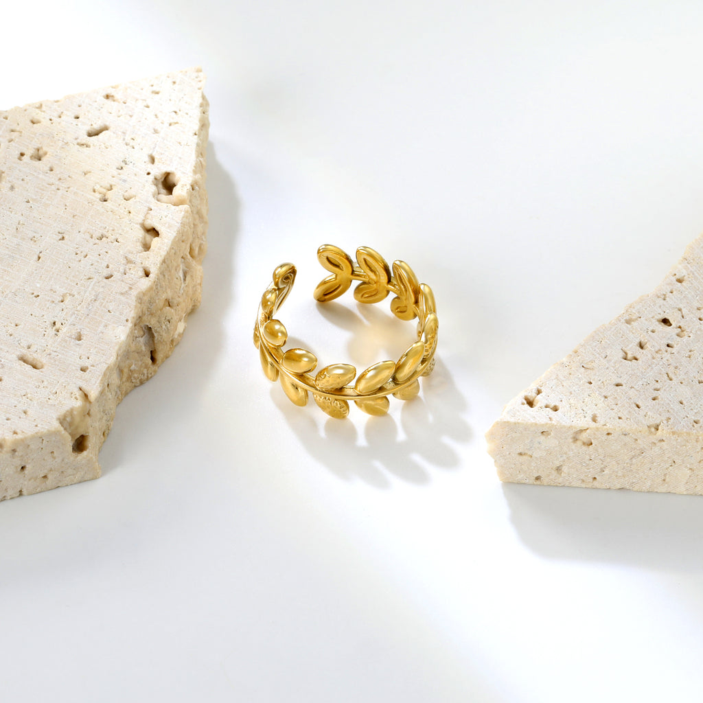 Open-end ring 8.8mm high Steel/gold color