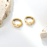 4.8*6.4-6.8mm teardrop shaped three claw white zirconium earrings 2.2-2.5*inner diameter 10-11mm steel color/golden color