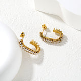 4.8*25.5mm Long C White Zircon Earrings, Gold