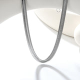 6mm*45-60cm Flat Snake Chain Steel Color