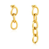 11*33.3mm 3 links +11*53mm 5 links chain AB style earrings gold color