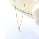 4.5*7.4mm Square White/Purple/Champagne Zircon Pendant 0.3 Cross Chain 40+5cm+6mm Round Tail Plaque Necklace GOLDEN