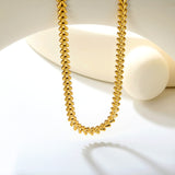 6mm*36+5cm+11.2*3.7mm Square Tail Plaque Fish Bone Chain Necklace Gold