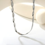 5.9mm*45+5cm Crossed Double Strand Necklace Steel/Golden