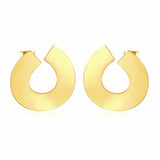 29*30mm Polished Irregular C-Shaped Stud Earrings in Gold
