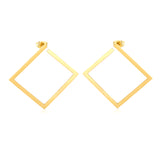 29.3mm Openwork Irregular Square Stud Earrings, Gold