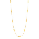 27 Chamfered Square Blocks 3mm Hammered Square Round Tag Necklace Gold