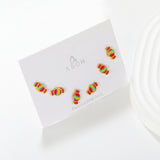 3 pairs of 5*9mm candy stud earrings in gold