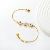 7*9mm pear-shaped white/blue diamonds, 7mm round white diamond, cross chain 18+3cm + 6mm round pendant tag, bracelet, gold