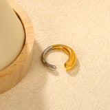 C-Shaped Elegant Thick Mixed-Color Open Ring