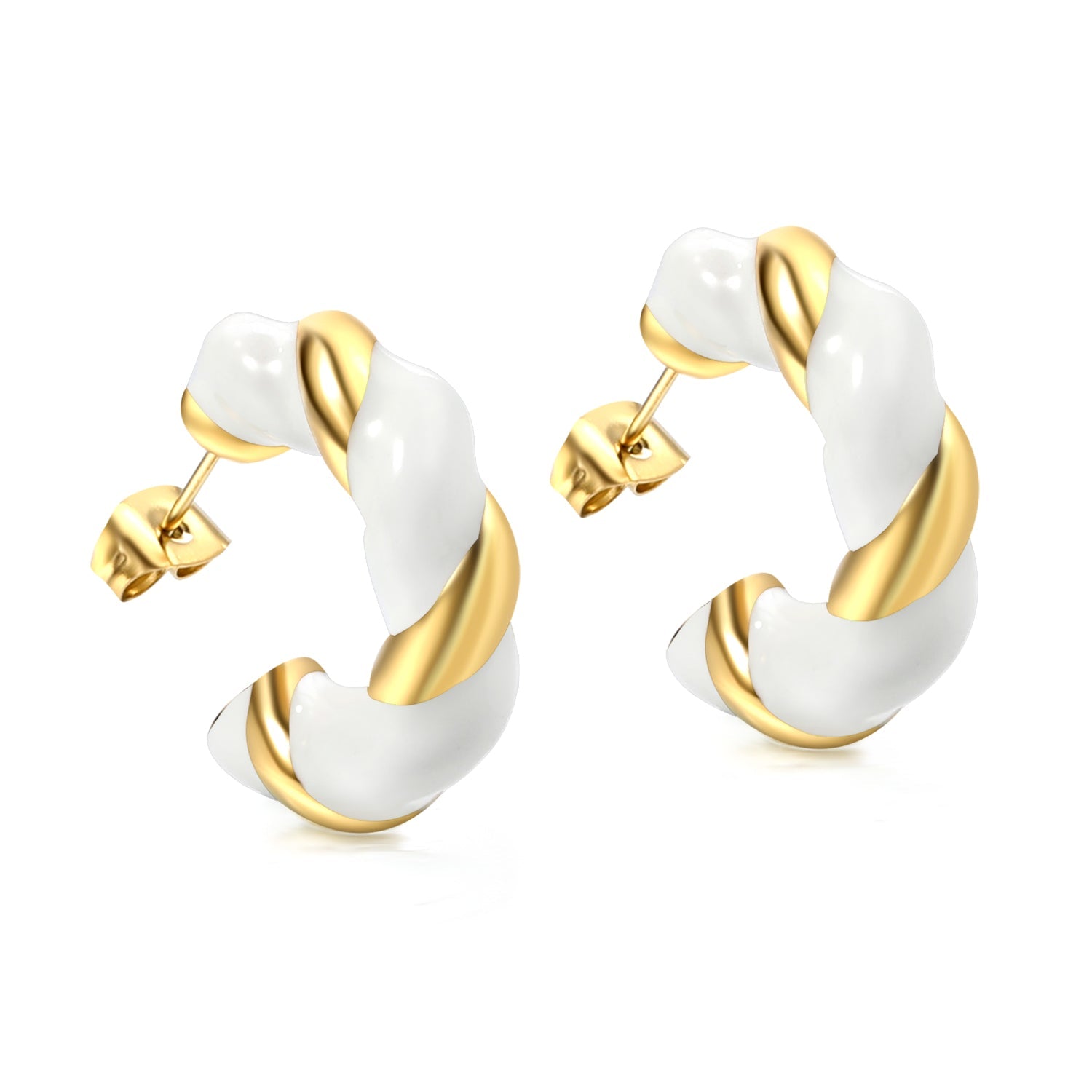 C Shape Twist Drip Earrings 6.4*23mm asonjewelry