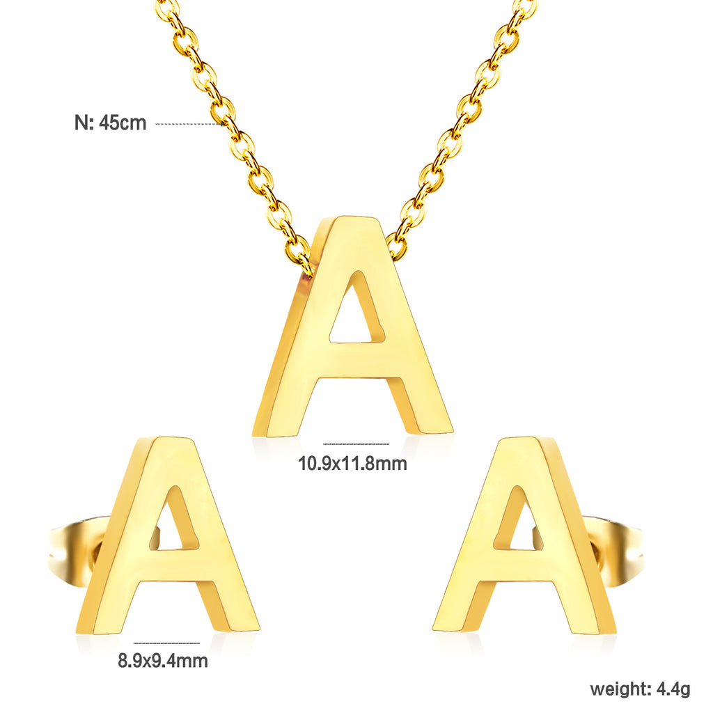 Steel/Gold Cut Letters Set without Diamonds A-Z