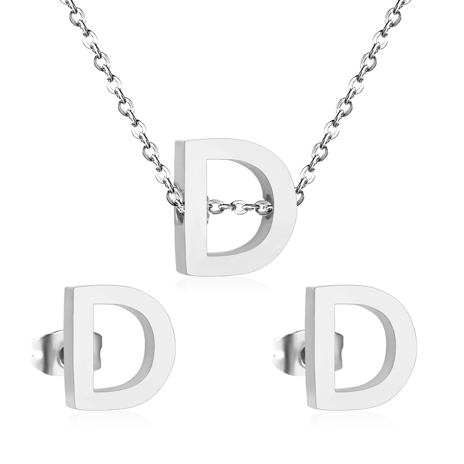 Steel/Gold Cut Letters Set without Diamonds A-Z asonjewelry