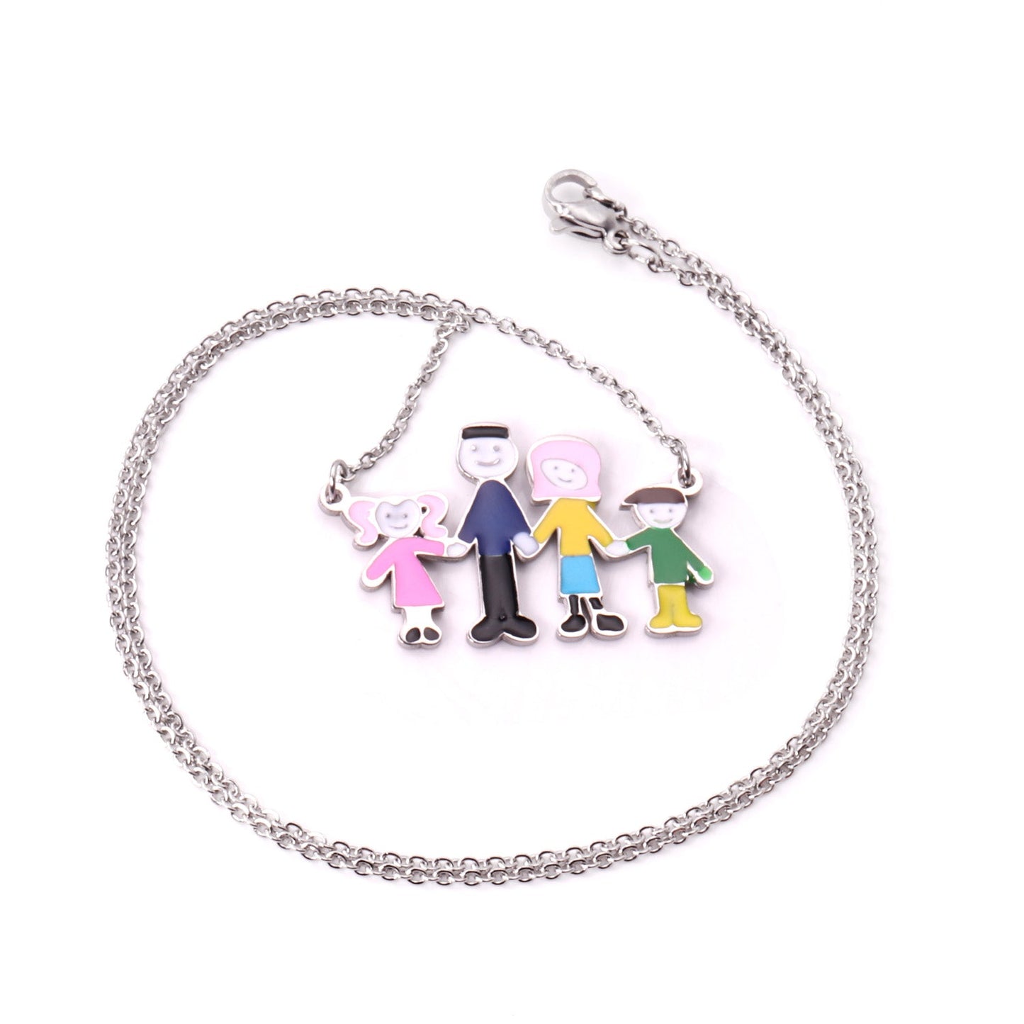 Family of 4 Oil Drop Pendant Necklace asonjewelry