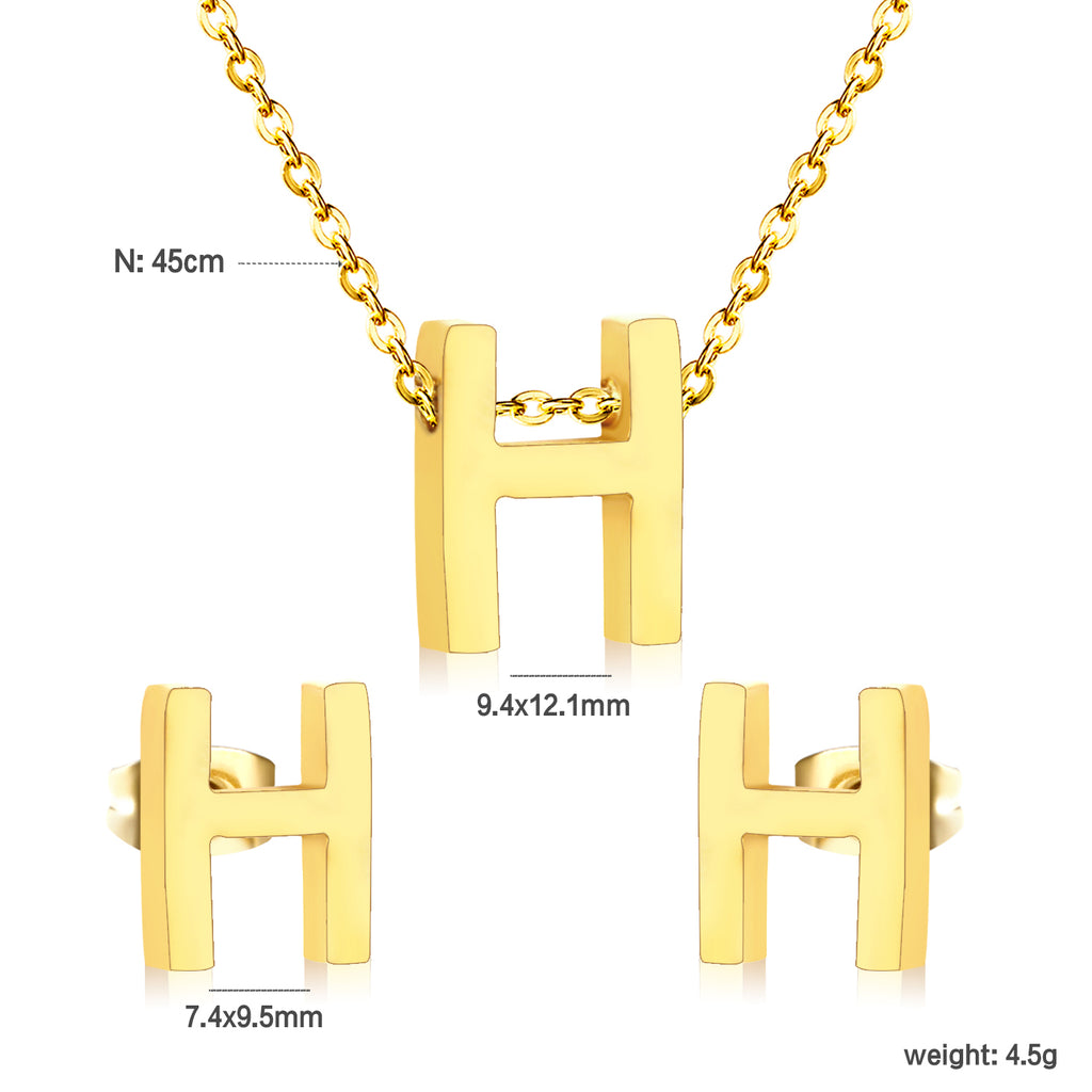 Steel/Gold Cut Letters Set without Diamonds A-Z