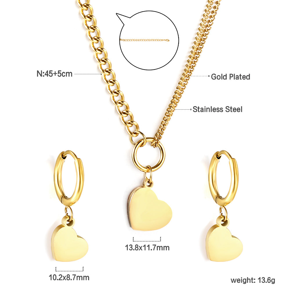 Golden Heart Pendant Set asonjewelry