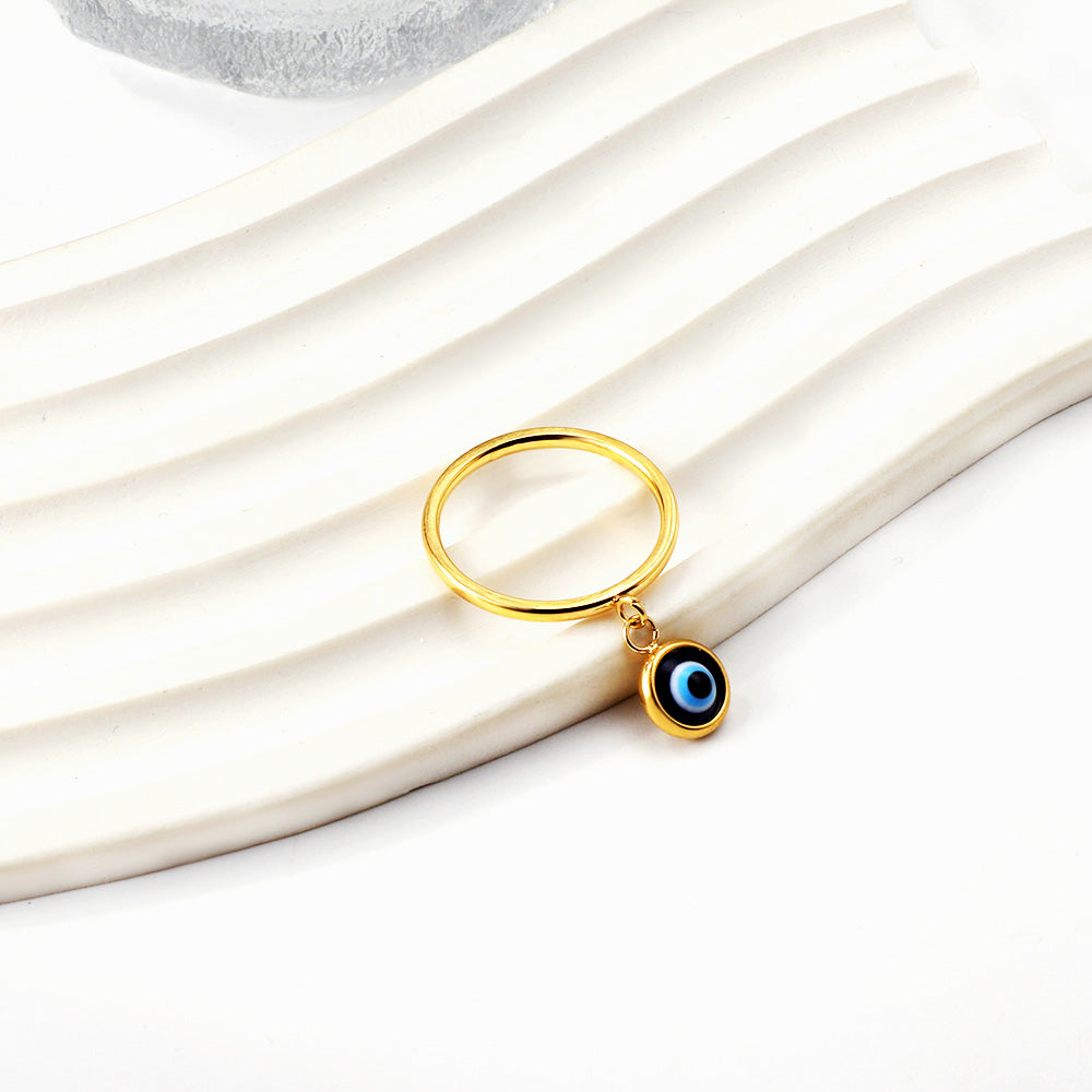 Vintage Stainless Steel Turkey Blue Evil Eye Heart RoundCha asonjewelry