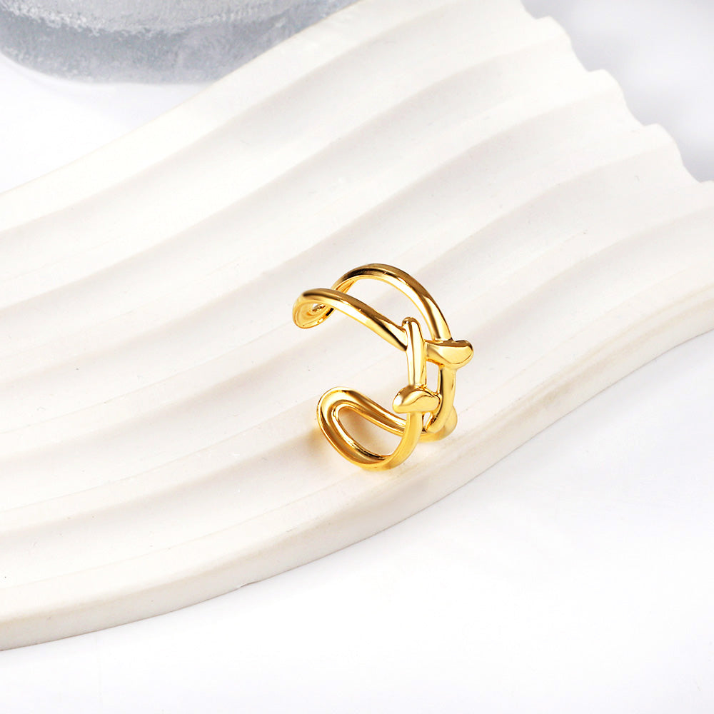 Stainless Steel Ring Minimalist Gold Skeleton Open End Ring asonjewelry