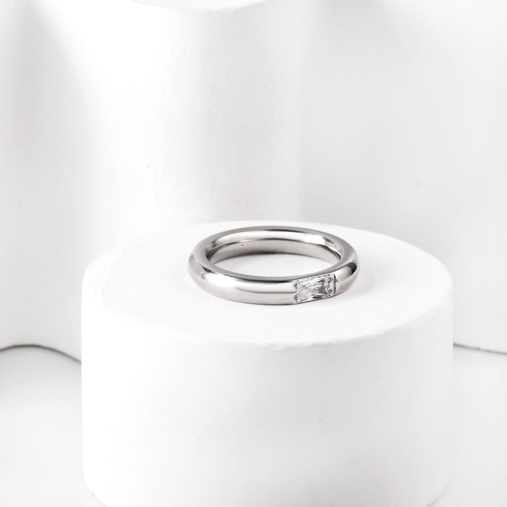 Fashion Round Geometric Light Luxury Diamonds Metal Ring asonjewelry