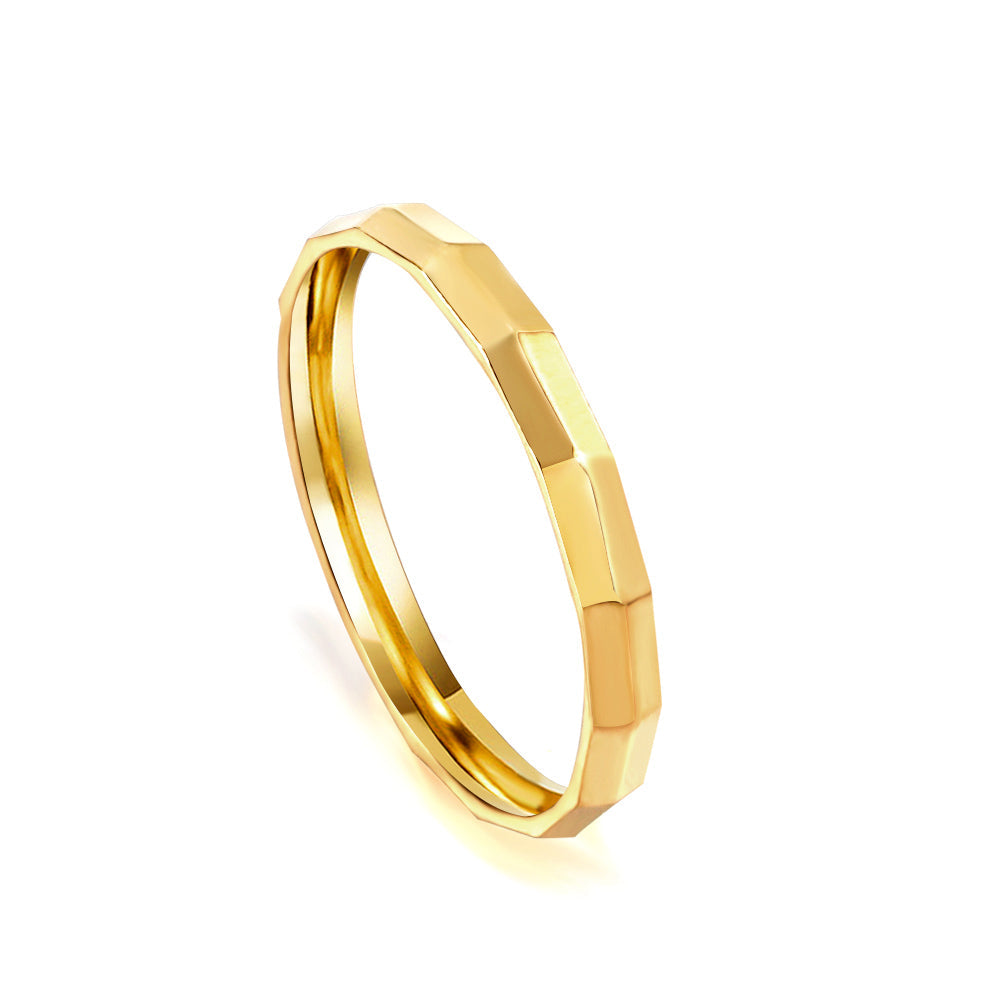 Stainless steel ring female ins niche design plain circle index finger ring cold wind personalized couple finger ring asonjewelry