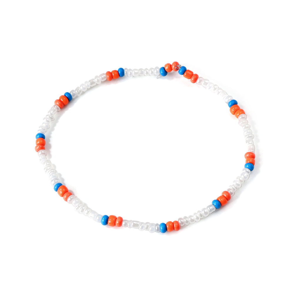 Mixed Color Beads Soft Bracelet 18cm Steel Color asonjewelry