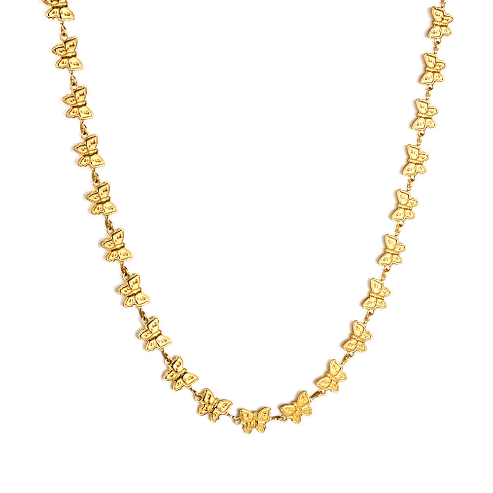 Butterfly pendant necklace 36+10 cm asonjewelry