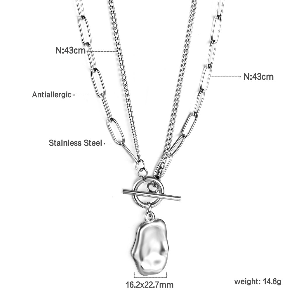 Long Alien Pendant + Matching Chain Double Chain 43cm