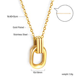 Long round frame clasp pendant necklace 40+5cm