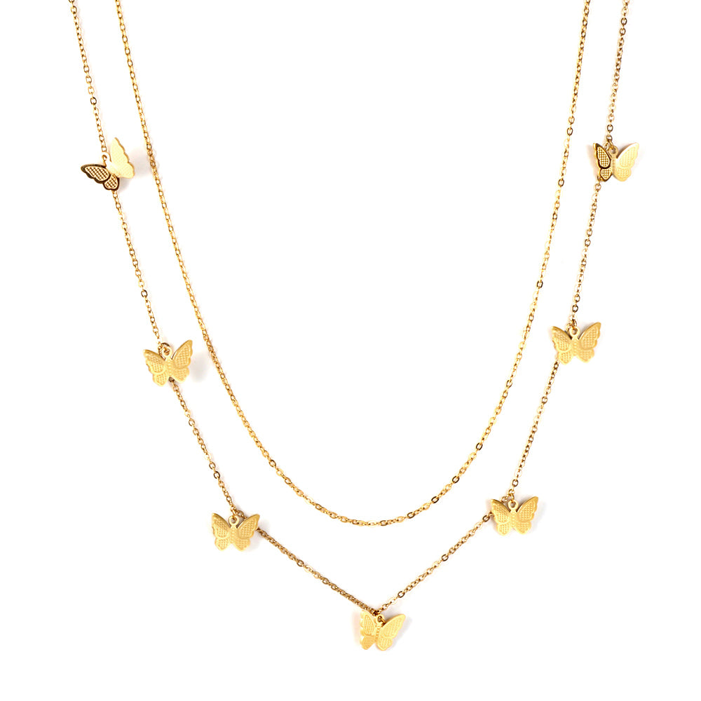 7 Butterfly Accessories Chain + Matching Chain Double Waist Chain 75+75+25cm