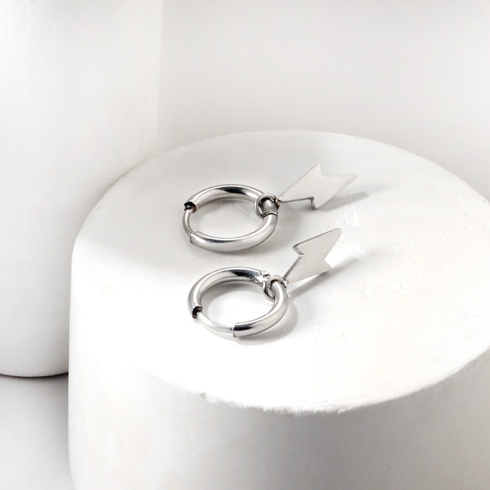 1.6x11mm Round & Lightning Earrings Dangle asonjewelry