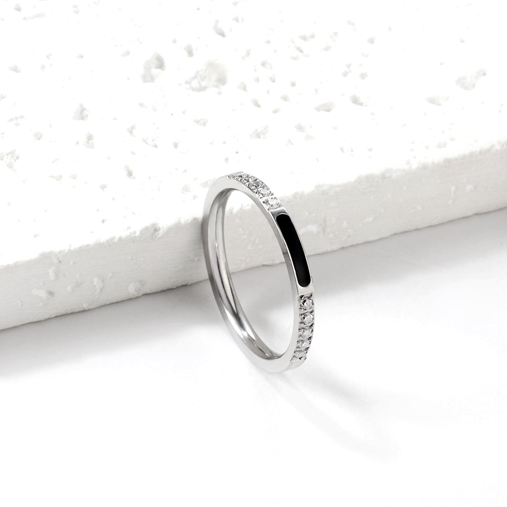 Light luxury diamond ring stainless steel ring wholesale asonjewelry