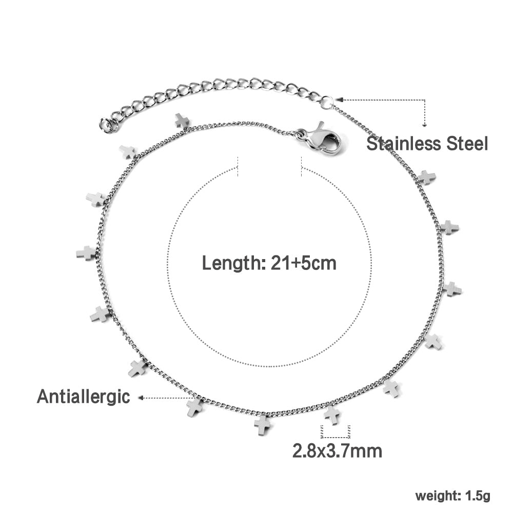 14 Crosses Accessories Anklet 21+5cm asonjewelry