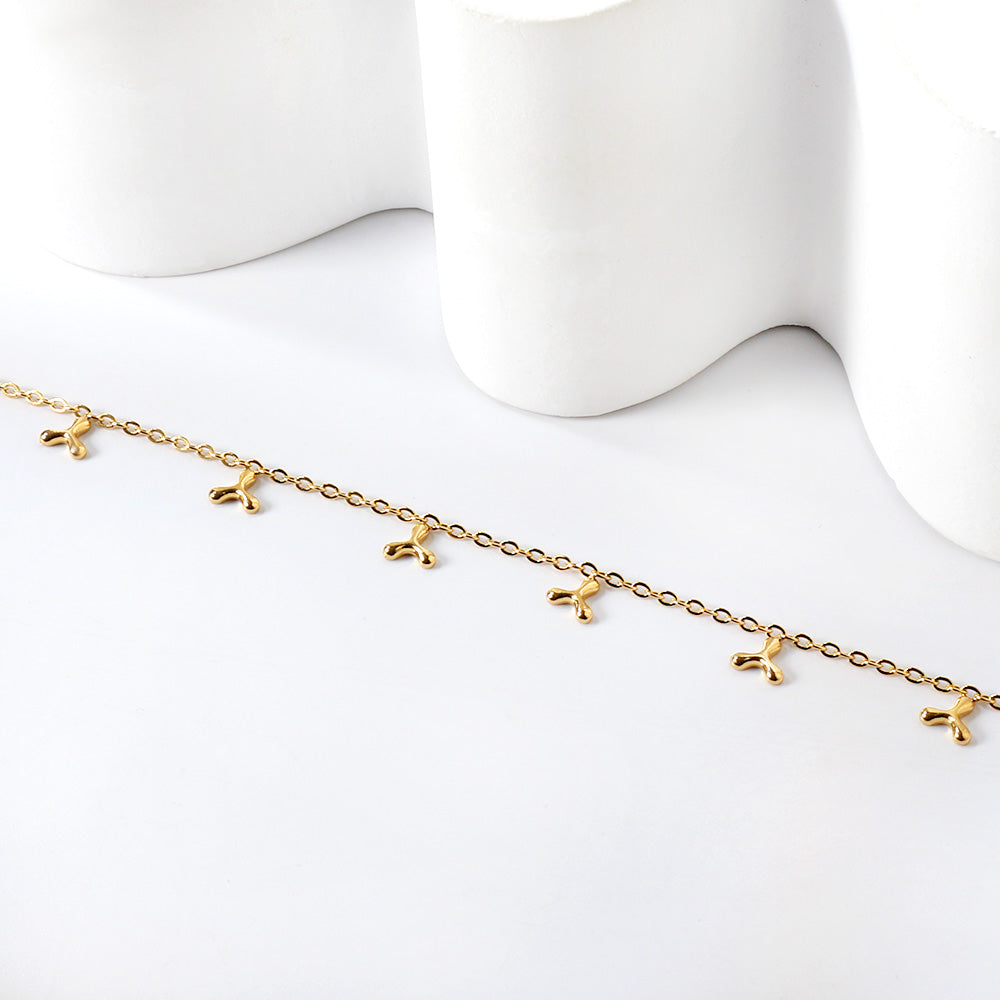 6 x Triple Fan Blade Accessory Anklet 20+5cm asonjewelry