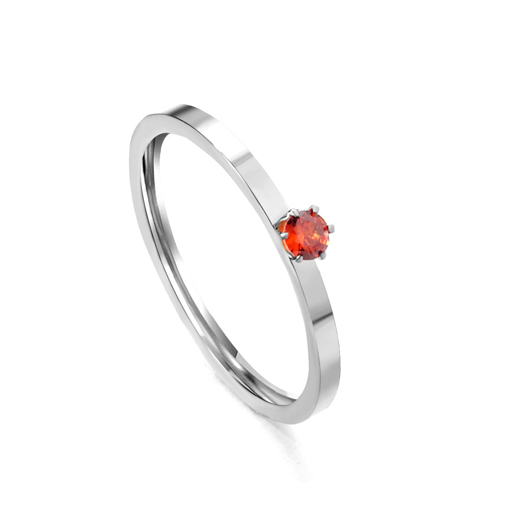 Simple plain ring with multi-color zirconia asonjewelry