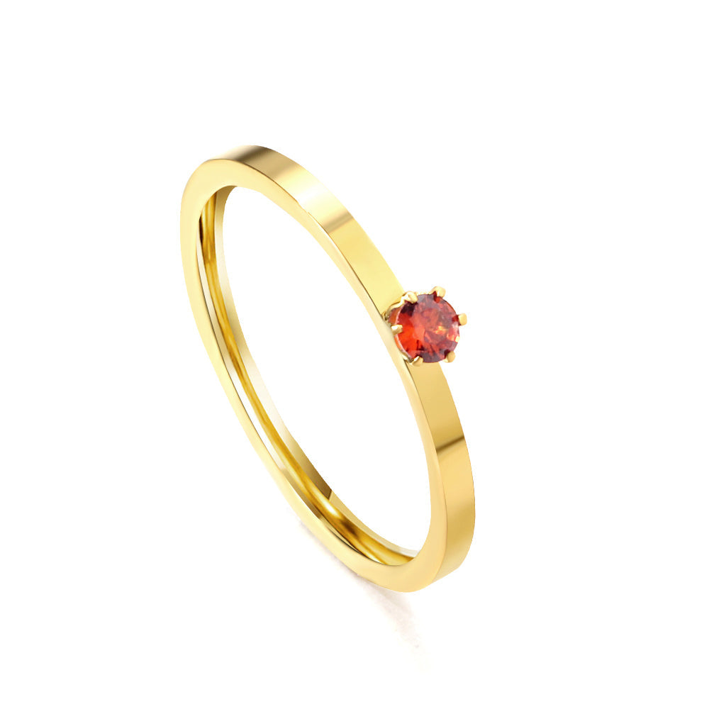 Simple plain ring with multi-color zirconia asonjewelry